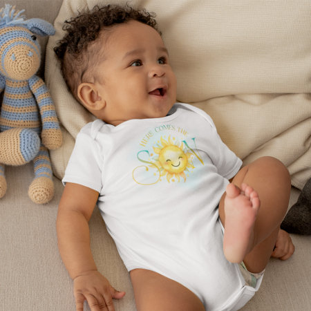 Cute Sunshine Here Comes The Son Baby Boy Baby Bodysuit