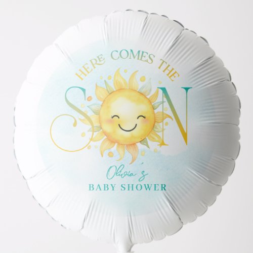 Cute Sunshine Here Comes the Son Baby Shower Balloon