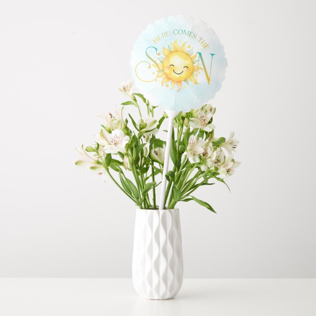 Cute Sunshine Here Comes the Son Baby Shower Balloon (Vase)