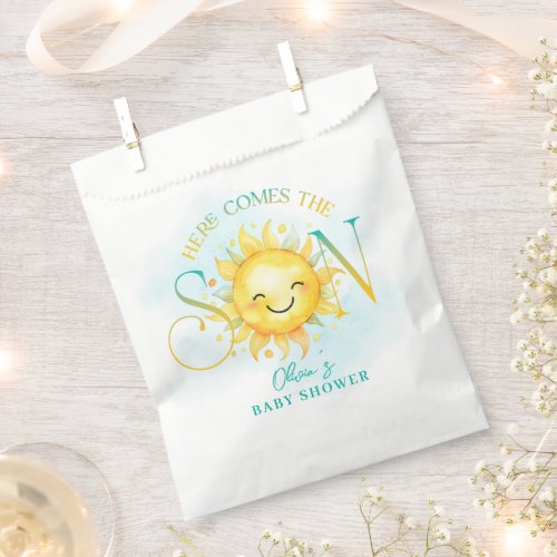Cute Sunshine Here Comes the Son Baby Shower Favor Bag