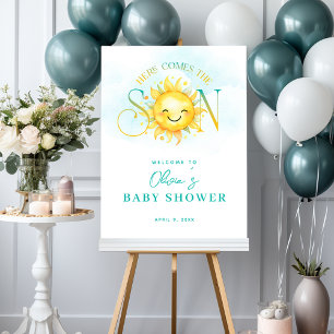 Cute Sunshine Here Comes the Son Baby Shower Foam Board