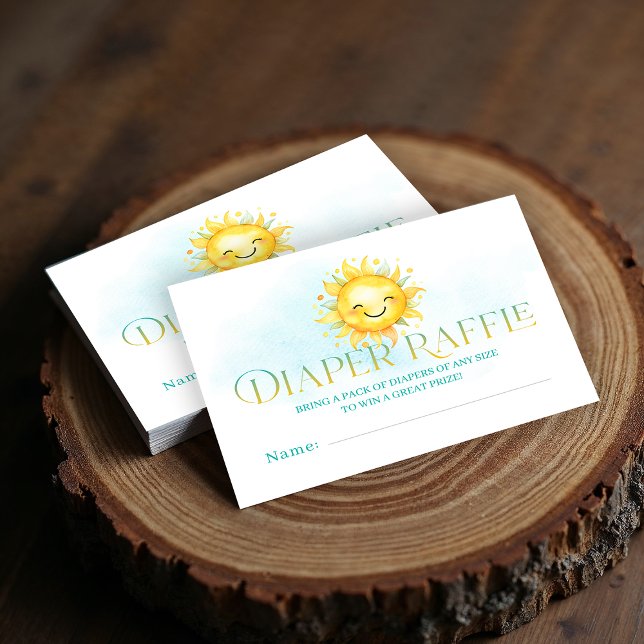 Cute Sunshine Here Comes the Son Diaper Raffle Enclosure Card (Cute Sunshine Here Comes the Son Diaper Raffle Enclosure Card)