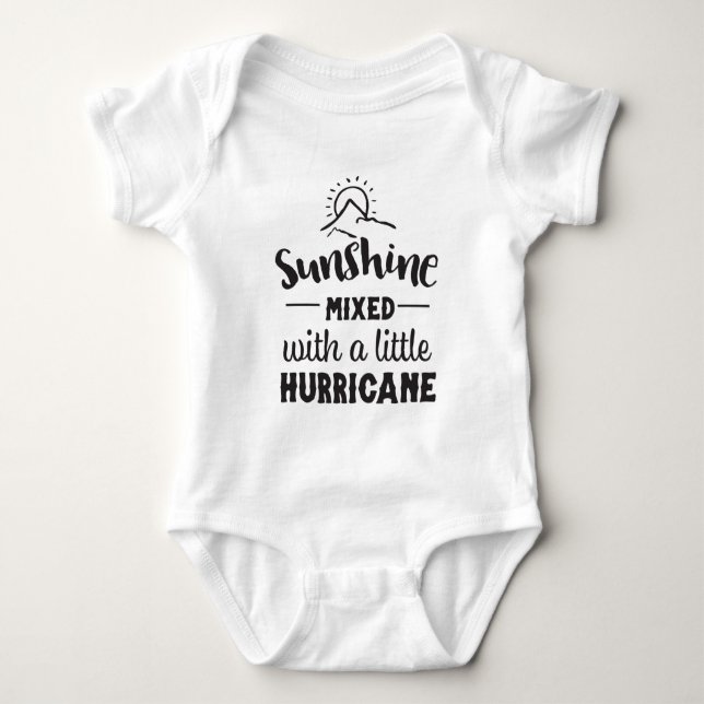 Cute sunshine hurricane word art baby bodysuit (Front)
