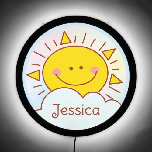 Cute Sunshine Kids Name LED Sign