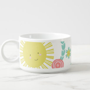 Cute Sunshine Rainbow Floral Summer Bowl