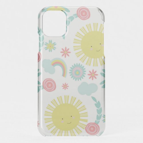 Cute Sunshine Rainbow Floral Summer  iPhone 11 Case