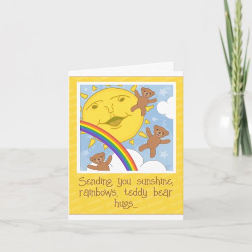 Cute Sunshine Rainbow Get Well Soon Recovery Card