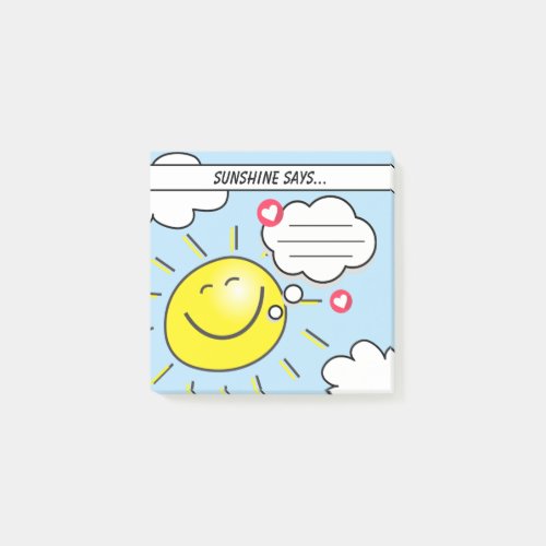 Cute Sunshine Says Fill In The Blank Kids Reward  Post-it Notes