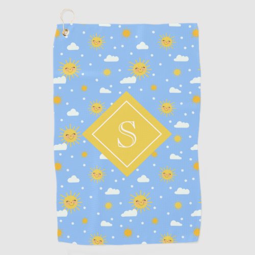 Cute Sunshine Sky Girls Personalized Golf Towel