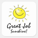 Cute Sunshine Smile Face Great Job Kids Reward  Square Sticker