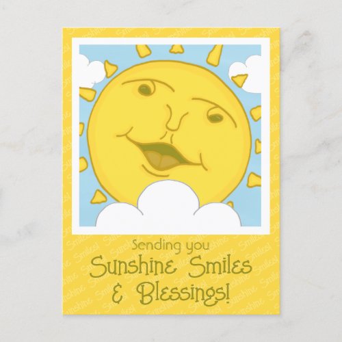 Cute Sunshine Smile Get Well Soon Recovery Postcard