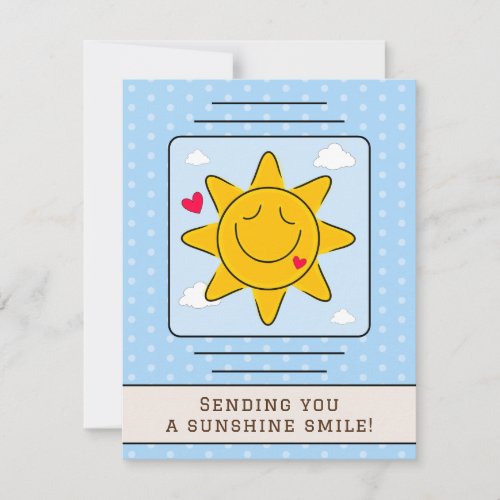 Cute Sunshine Smile Your Name Lined  Note Card