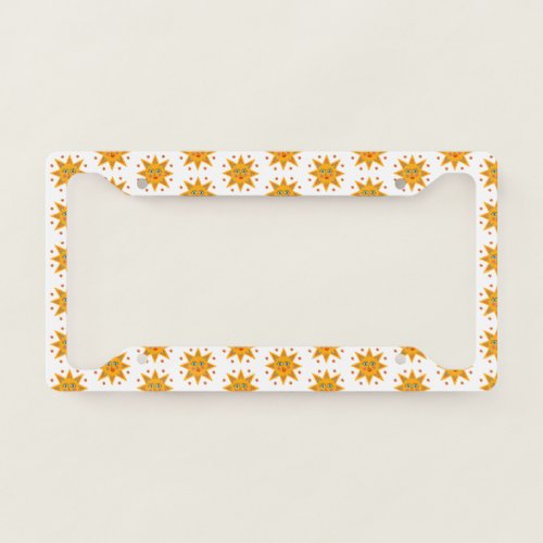 Cute Sunshine Suns Colorful Handmade Boho  License Plate Frame