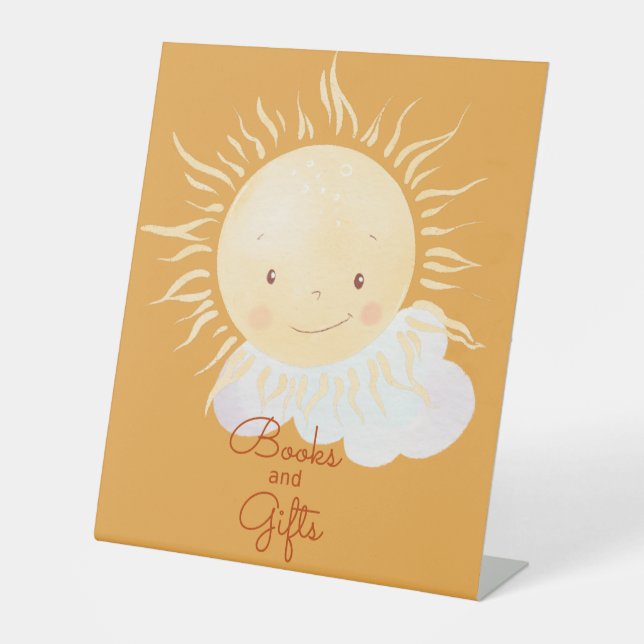 Cute Sunshine Theme Shower Gifts Favor  Pedestal Sign (Front)