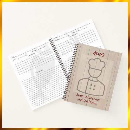 Cute Super Awesome Chef Recipe Notebook