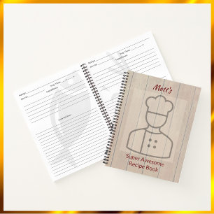 Cute Super Awesome Chef Recipe Notebook For Him