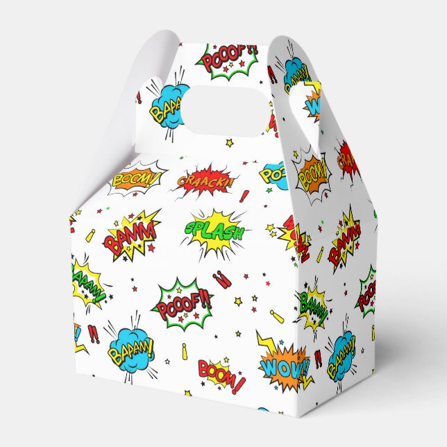 Cute super hero tiled pattern party favor boxes (Front Side)