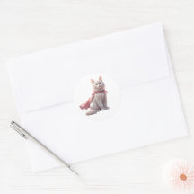 Cute Super Mom Cat Pink Hero Sticker