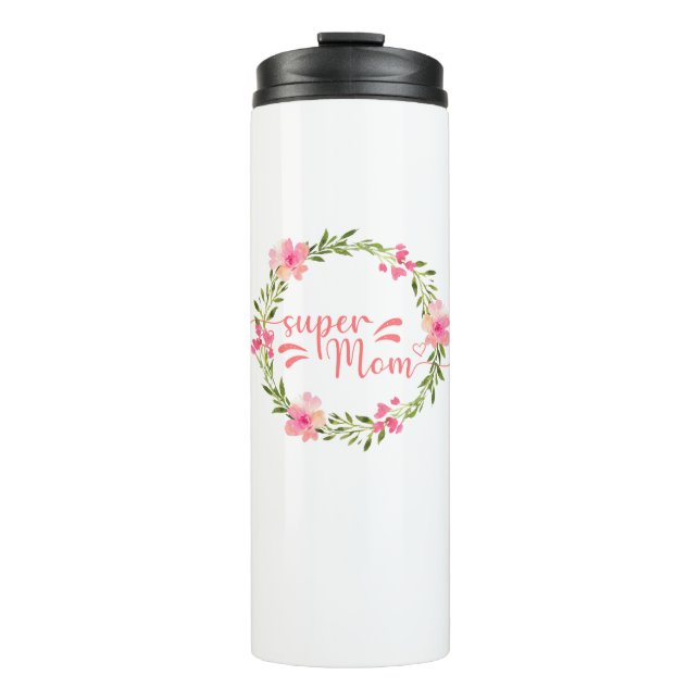Cute Super Mom Thermal Tumbler (Front)