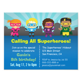 superhero party invites