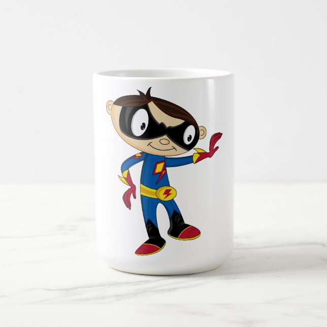 Cute Superhero Boy Coffee Mug (Center)