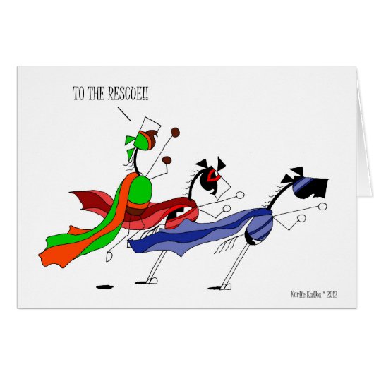 Cute Superhero Horse Cartoon Cards (Front Horizontal)