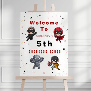 Cute superhero’s for the rescue Birthday Foam Board