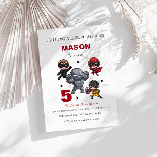 Cute superhero’s for the rescue Birthday  Invitation