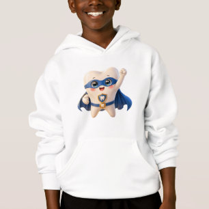 Cute Superhero Tooth Kids Hoodie Dental Gift