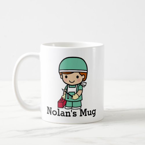 Cute Surgeon in Scrubs with Scalpel Coffee Mug