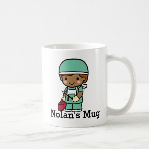 Cute Surgeon in Scrubs with Scalpel Coffee Mug