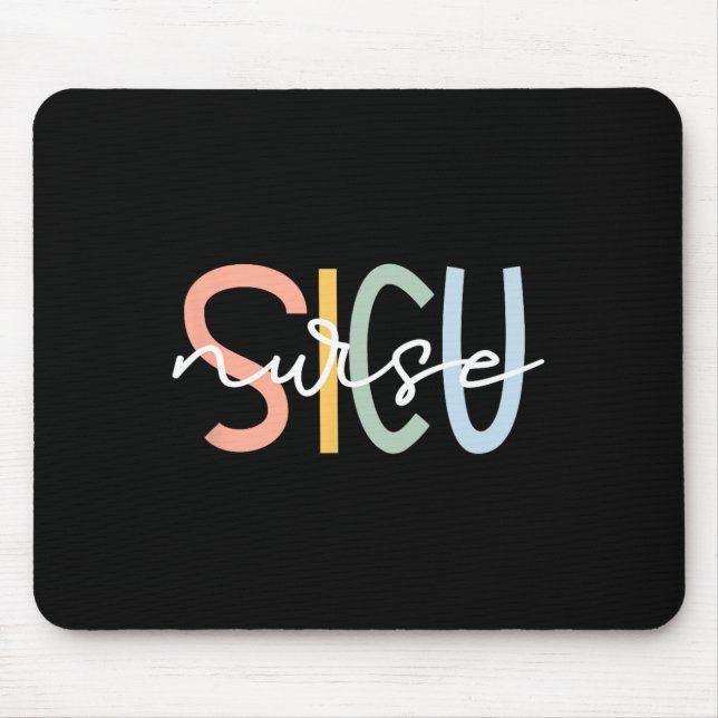 Cute Surgical Icu Nurse Sicu Team Co. Women's Blac Mouse Pad (Front)