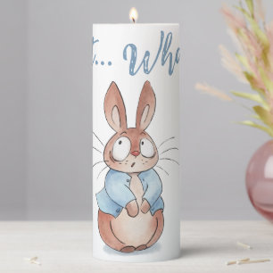 Cute Surprised Bunny Baby • Funny “Wait… What?!” Pillar Candle
