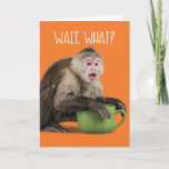 Cute Surprised Monkey Complimentary Birthday Age Card at Zazzle