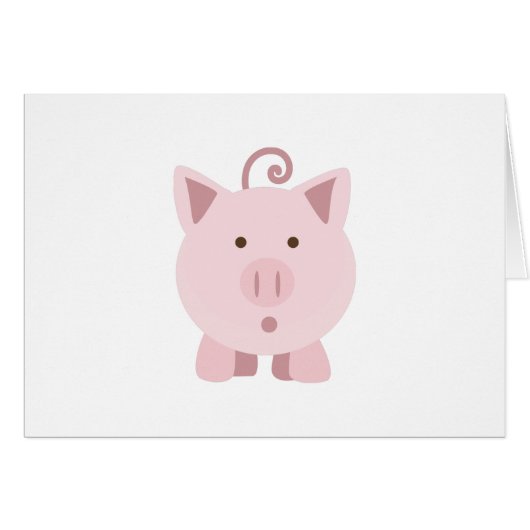 Cute Surprised Pig Cards (Front Horizontal)