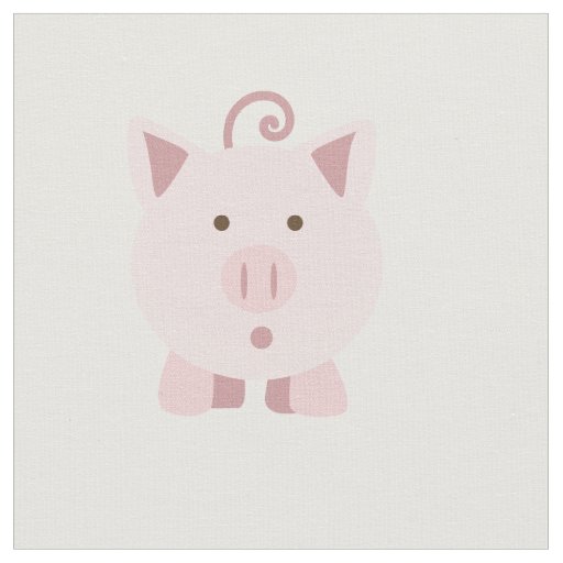 Cute Surprised Pig Fabric