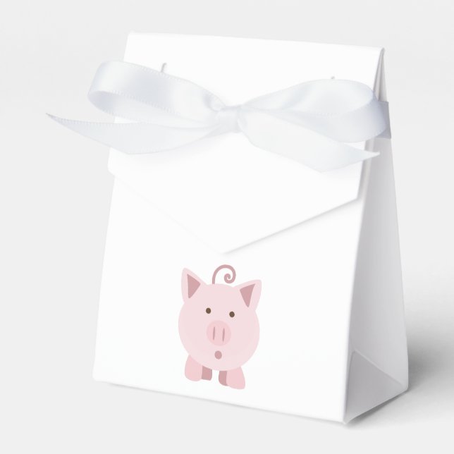 Cute Surprised Pig Favor Boxes (Front Side)