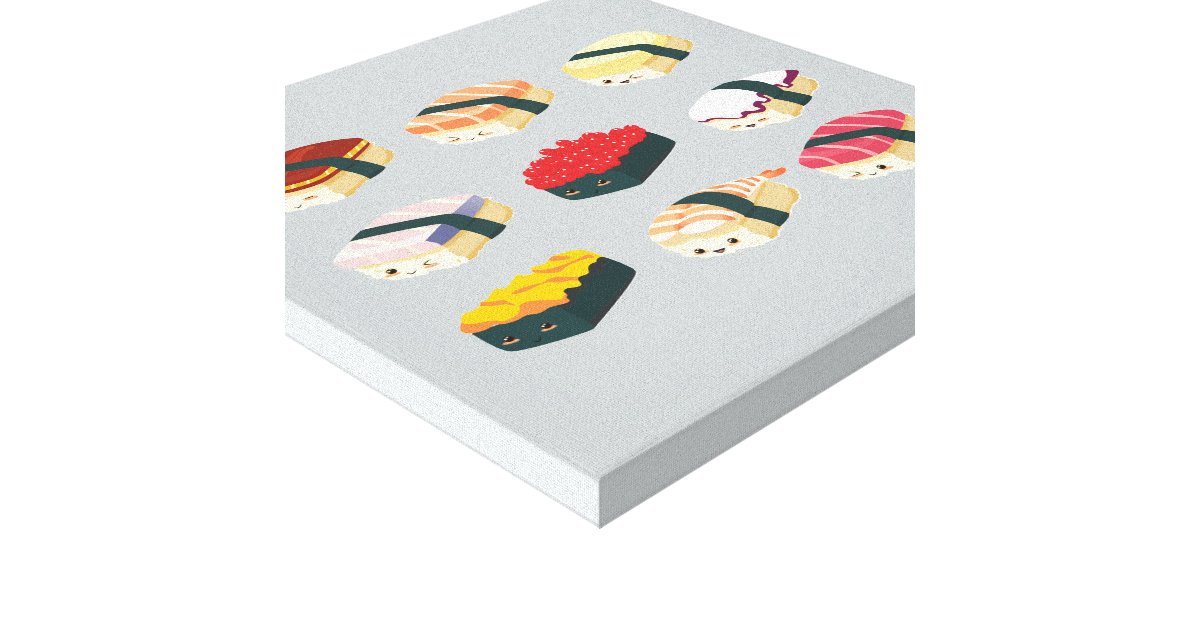 Cute Sushi Canvas Print | Zazzle