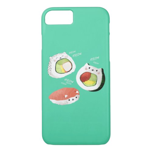 Cute Sushi Cat iPhone 87 Case