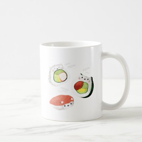 Cute Sushi Cat Coffee Mug