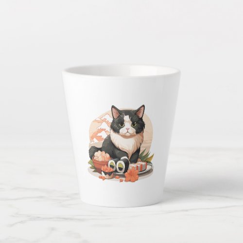 Cute Sushi Cat Latte Mug