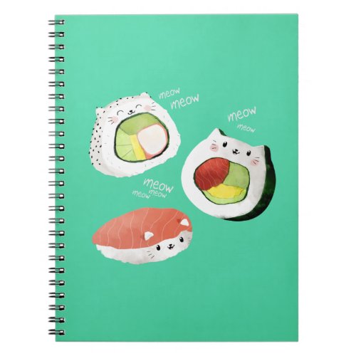 Cute Sushi Cat Notebook