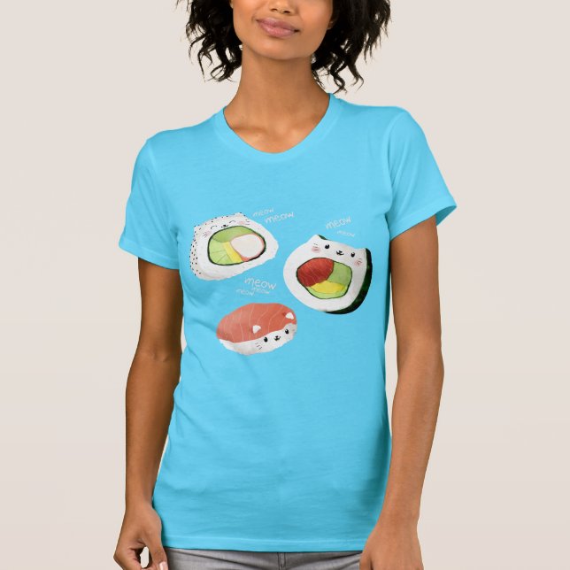 Cute Sushi Cat T-Shirt (Front)