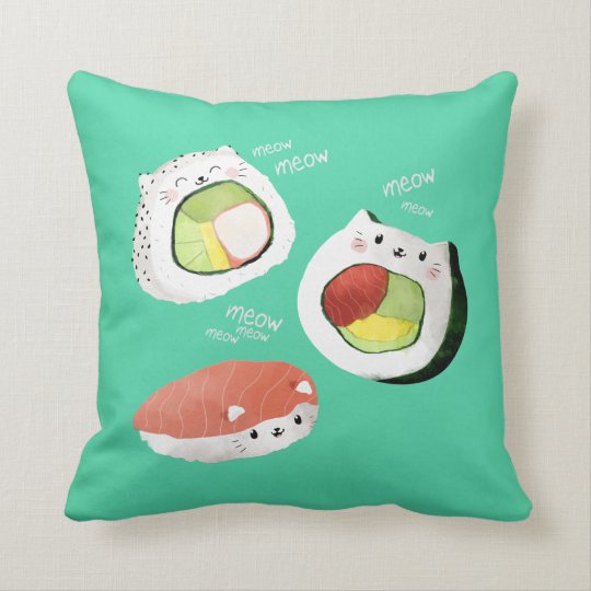 sushi cat pillow