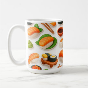 Cute Sushi Collage – Kawaii Japanese Food Coffee Mug