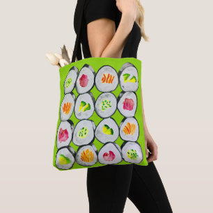 Cute sushi illustration art tote bag