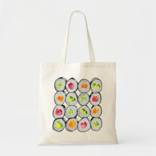 Cute sushi illustration art tote bag