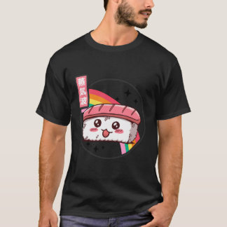 Cute Sushi Kawaii Rainbow Retro Anime T-Shirt