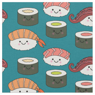 Cute Sushi Kids Kawaii Cartoon Food Fabric