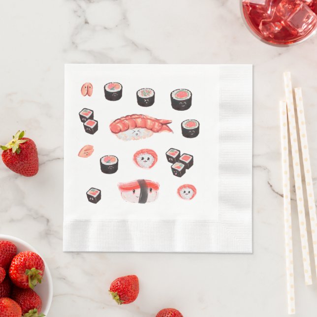 Cute Sushi Party Napkins (Insitu)